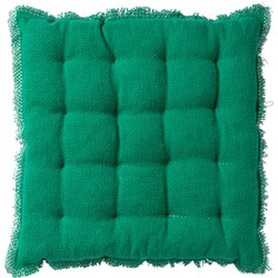 Dutch Decor BURTO - Stoelkussen 40x40 cm - gewassen katoen - Emerald - groen - Dutch Decor