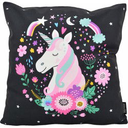 Sierkussen Unicorn / Eenhoorn #2 | 45 x 45 cm | Katoen/Polyester