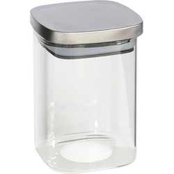 Voedsel/etenswaren bewaren voorraadpot 1400 ml glas met RVS deksel - Voorraadpot