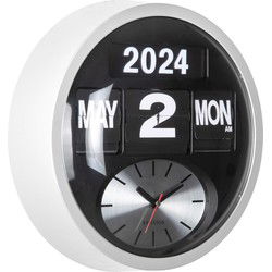 Wandklok Round Flip - Wit - 11x32.6x32.6cm