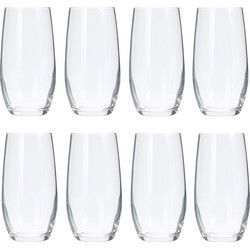 Drinkglazen of waterglazen - 8x stuks - verzwaard - gecurved - 360 ml - Drinkglazen
