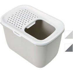 SAVIC KATTENBAK HOP IN ANTRACIET / WIT 58,5X39X39,5 CM