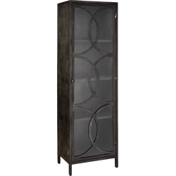 Tower living | stelvio metalen kast met 1 deurtje | metaal | zwart | 55,5 x 40 x 185 (h) cm