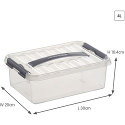 Sunware opbergbox - transparant - 4L - 30 x 20 x 10 cm - Opbergbox