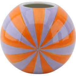 Vase -  Flower Vase Swirl  - Orange/Lilac - 20x20x20cm