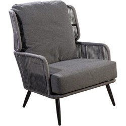 Tsubasa lounge chair alu black/rope dark grey/kurai - Yoi