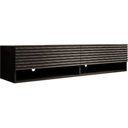 Meubella - TV-Meubel Asino - Wave - Mat zwart - 140 cm