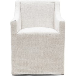 Riviera Maison Firenze Dining Armchair with Loose Cover, rich tweed, antique white