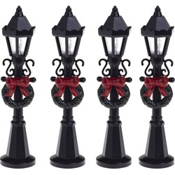 Feeric lights and christmas kerstdorp straatlantaarns - 4x st - 10 cm - Kerstdorpen