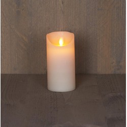 4 stuks - Batterijverlichting kaars wax rustiek bewegende vlam 7,5x15cm ivoor 3xaaa/timer