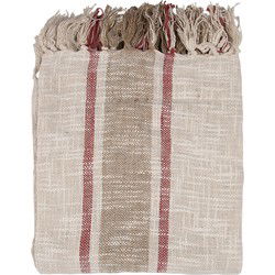 Clayre & Eef Plaid Beige Bruin Katoen Strepen