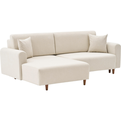 Hoekbank met slaapfunctie en linkse chaise longue in stof L246 cm - MANE