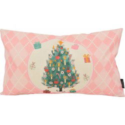 Kerstboom Roze | 30 x 50 cm | Kussenhoes | Katoen/Linnen
