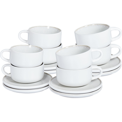 SESAME - Kop en schotel set van 8 - Off-white - Steengoed