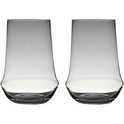 Set van 2x stuks luxe stijlvolle bloemenvaas/bloemenvazen 35 x 25 cm transparant glas - Vazen