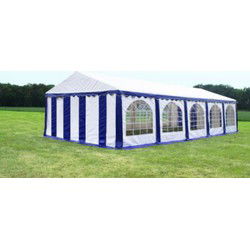 Premium Partytent PVC 6x12x2 mtr in Wit-Blauw