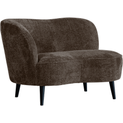 WOOOD Sara Lounge Fauteuil Links - Polyester - Grijs/Bruin - 71x112x81