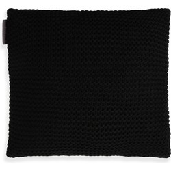 Knit Factory Vinz Sierkussen - Zwart - 50x50 cm - Inclusief kussenvulling