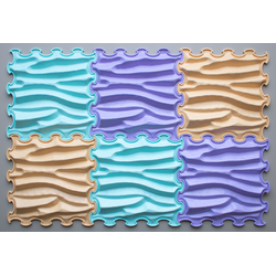 Ortoto Ortoto Sensory Massage Puzzle Matten Sandy Waves doos 6 stuks