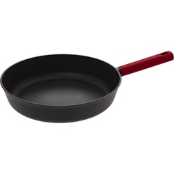 Koekenpan - Alle kookplaten geschikt - zwart/rood - dia 31 cm - Koekenpannen