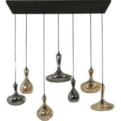 Hanglamp zwart - 4+3-Lichts - 145x50x150cm