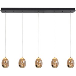 Industriële Glazen Highlight Golden Egg LED Hanglamp - Zwart