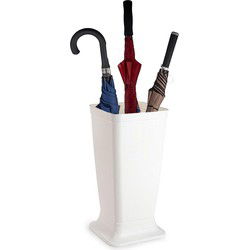 Plasticforte Paraplubak/parapluhouder Plain - ivoor wit - glad kunststof - D26 x H52 cm - hoge voet - Paraplubakken