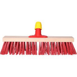 Buemag Bezemkop - Elaston - rood - hout - hard - 40 cm - 24mm - straatbezem/buitenbezem - Bezem