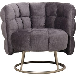 PTMD Fluffy Grey fauteuil vogue 16 graphite gold base