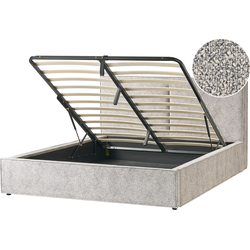 Beliani MOISSAC - Tweepersoonsbed-Beige-Gebreid velours