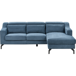 GLOSLI - Hoekbank - Marineblauw - Linkerzijde - 220 cm - Polyester