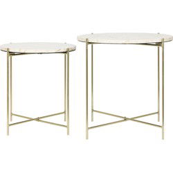 Light & Living - Bijzettafel BESOT - Ø52x50cm - Bruin - Set van 2