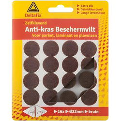 Anti-krasvilt rond 22mm bruin 16st