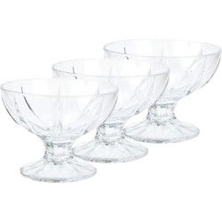Ijs/sorbet coupes - 6x - op voet - 200 ml - glas - ijsschaaltjes - ijscoupe glazen - IJscoupes