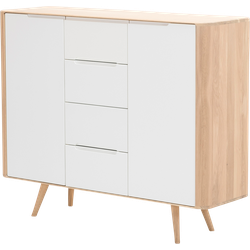 Ena dresser 135 houten ladekast whitewash - 135 x 110 cm