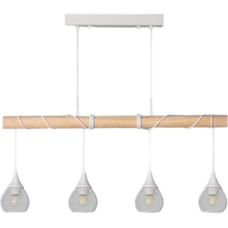 Bussandri - Scandinavische Hanglamp - Metaal - Scandinavisch - E27 - L:10cm - Voor Binnen - Woonkamer - Eetkamer - Slaapkamer - Hanglamp - Wit