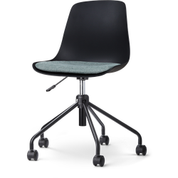Nout-Liv bureaustoel zwart met zacht groen zitkussen - zwart onderstel