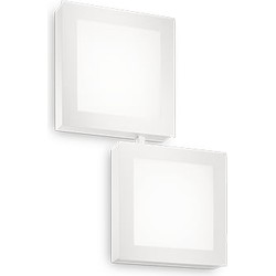 Moderne Witte Wandlamp - Ideal Lux Union - 2 Lichtpunten - GX53 Fitting - Metaal