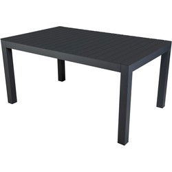 Midori low dining table 148x90 cm aluminium dark grey