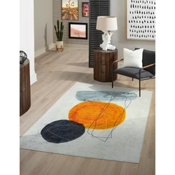 Modern Abstract Japandi Stijl vloerkleed - Ruby Wasbaar - Multi / Oranje - 160 X 230 CM