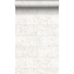 Origin Wallcoverings behang kalkstenen blokken gebroken wit - 53 cm x 10,05 m - 347580