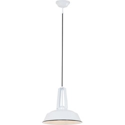 Mexlite hanglamp Eden - wit - metaal - 42 cm - E27 fitting - 7704W