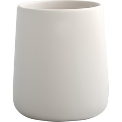 MSV Badkamer drinkbeker Malmo - Keramiek - wit - 8 x 10 cm - Tandenborstelhouders