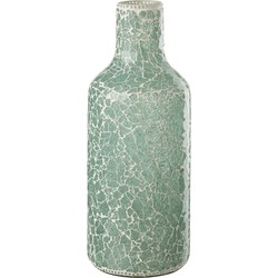 J-line - Vaas Mozaiek Glas Groen/wit Large - 17x17x43cm