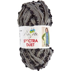Bal voor het breien van een Spectra Duet Earl Grey Grijs/Zwart sjaal