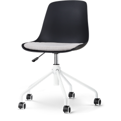 Nout-Liv bureaustoel zwart met beige zitkussen - wit onderstel