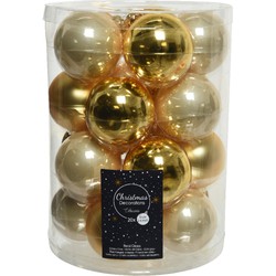 Kerstbal glas d6 cm parel/goud 20st kerst