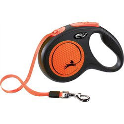 FLEXI ROLLIJN NEW NEON TAPE ZWART / NEON ORANJE M 5 MTR TOT 25 KG