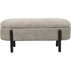 Opbergbank Stof Taupe - Met Opbergruimte - 108x41x48cm - Vieve