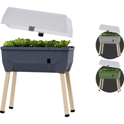 Gusta Garden - Sammy Salad - Slimme kruidenpot met 15 L watertank en Deksel - Kweekbak - Plantenbak - Antraciet